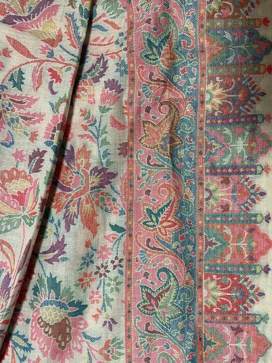 Pastel Design | Pink Floral Pashmina Shawl