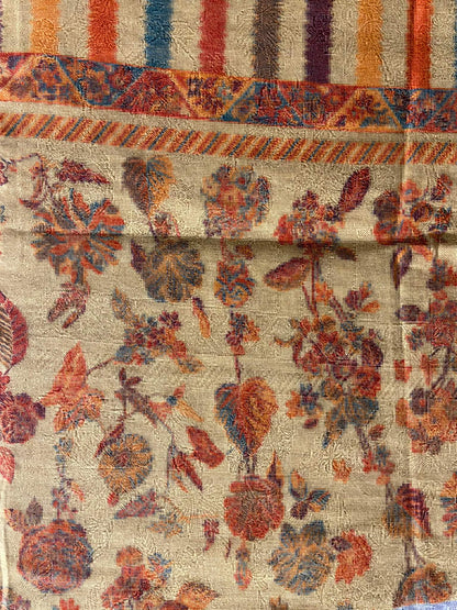 Fine Design |Beige Multi Color Kanni Shawl