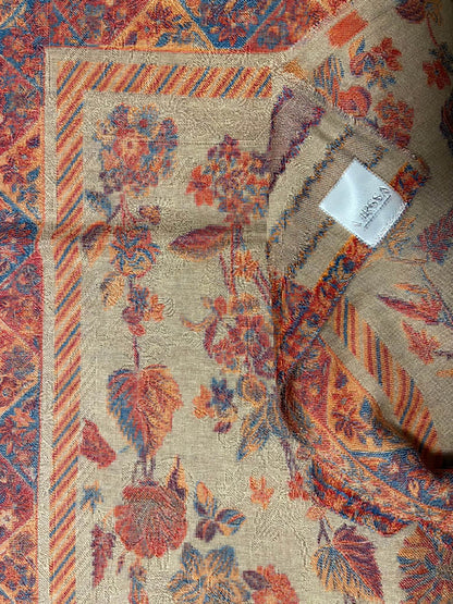 Fine Design |Beige Multi Color Kanni Shawl