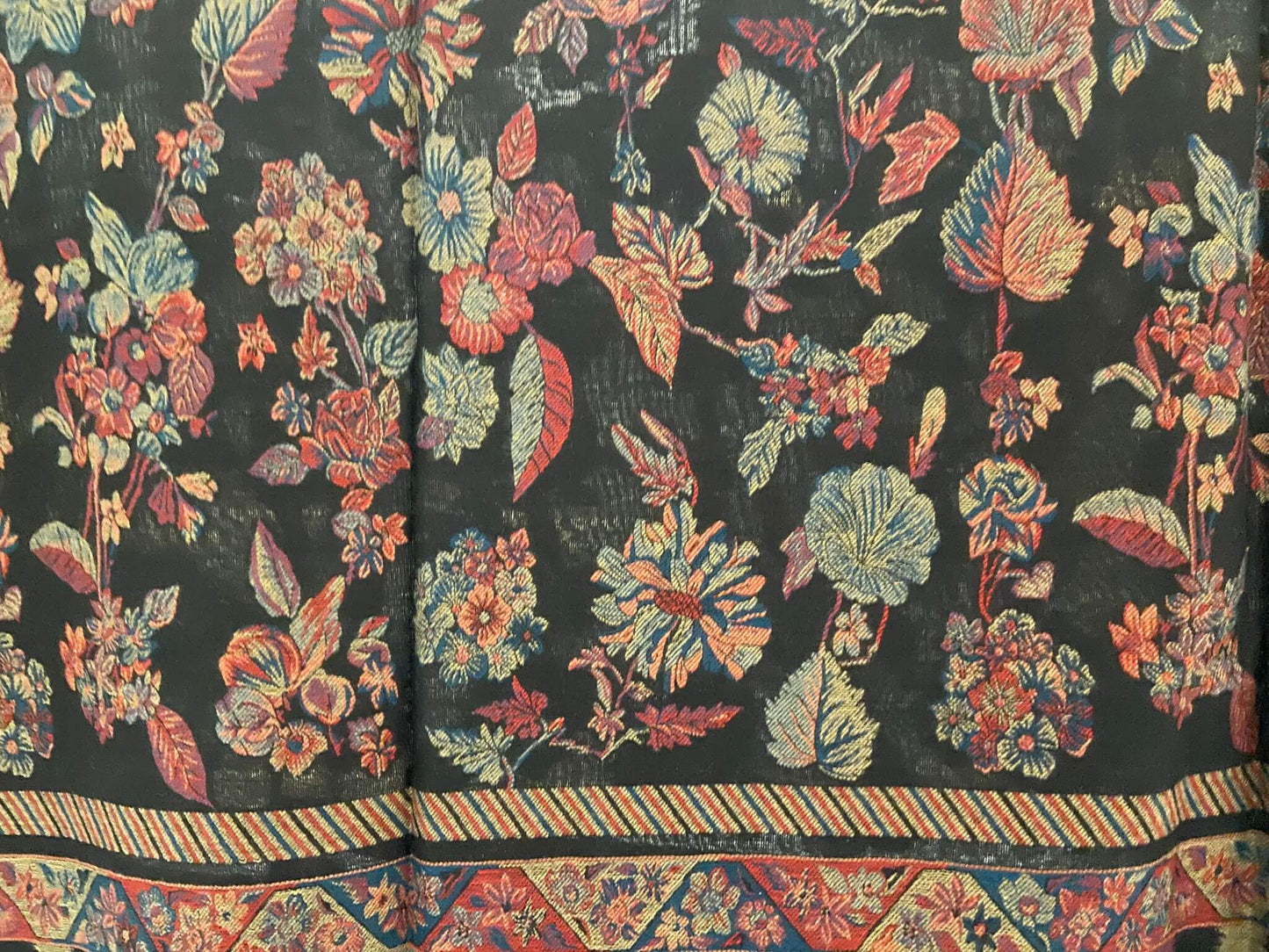 Floral Design| Floral Black Pattern Shawl