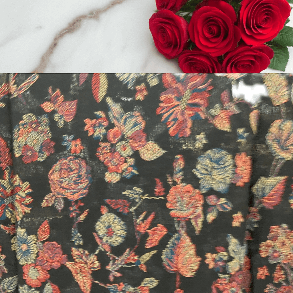 Floral Design| Floral Black Pattern Shawl