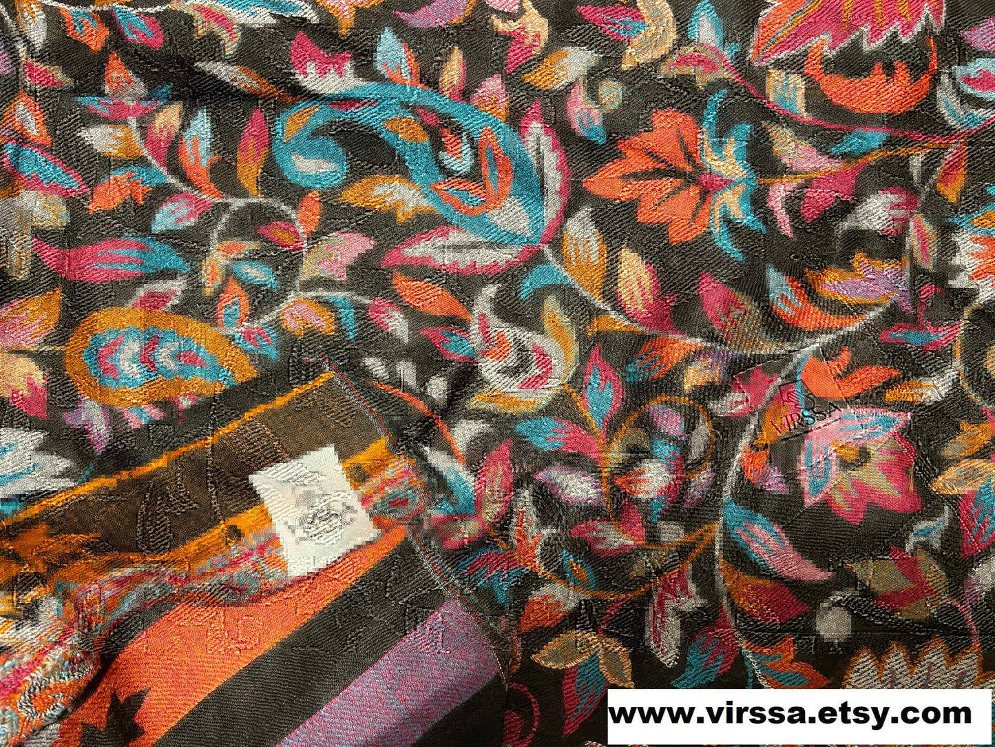 Floral Design |Floral Blue Leaf Shawl