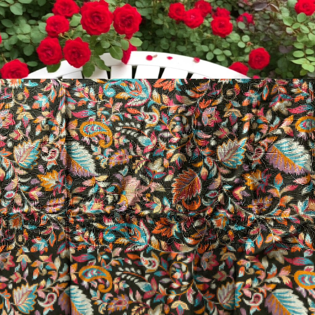 Floral Design |Floral Blue Leaf Shawl